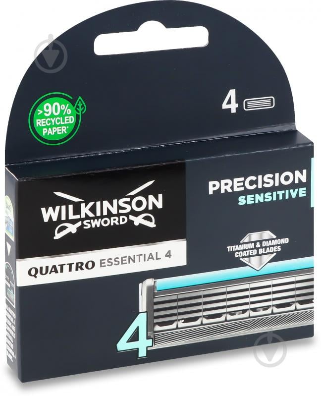 Лезвия сменные WILKINSON SWORD Quattro Sensitive Precision Essential 4 шт. - фото 1