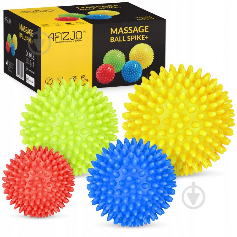 Набір м'ячів 4fizjo Масажні м'ячі з шипами Spike Balls 4 шт 4FJ0115 (P-5907739310514) - фото 1 Набір м'ячів 4fizjo Масажні м'ячі з шипами Spike Balls 4 шт 4FJ0115 (P-5907739310514) - фото 1