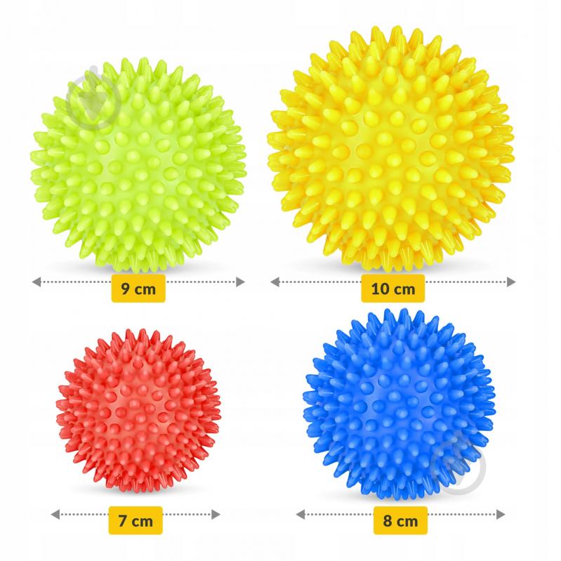 Набір м'ячів 4fizjo Масажні м'ячі з шипами Spike Balls 4 шт 4FJ0115 (P-5907739310514) - фото 7