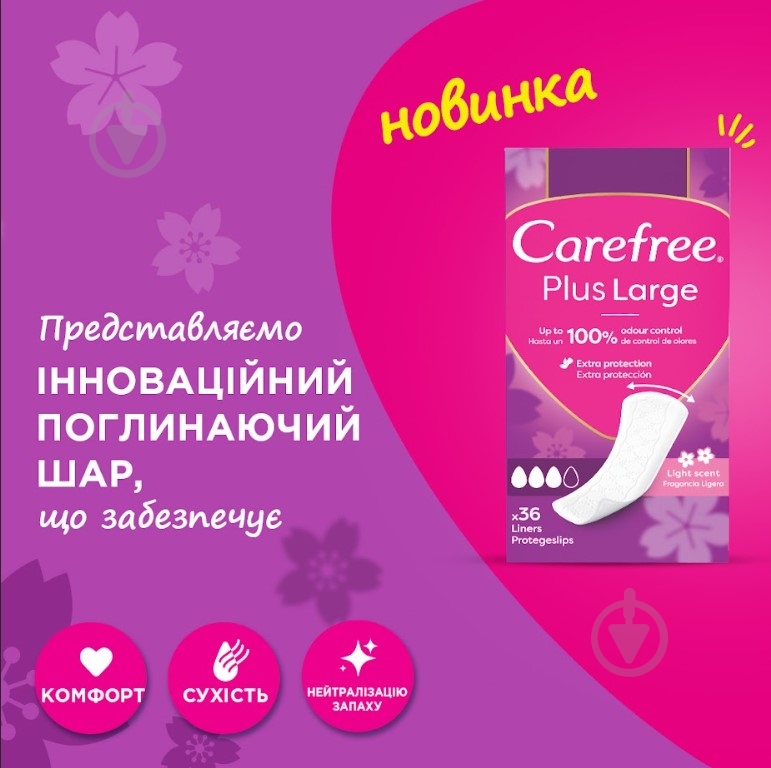 Прокладки щоденні Carefree Plus large 36 шт. - фото 4