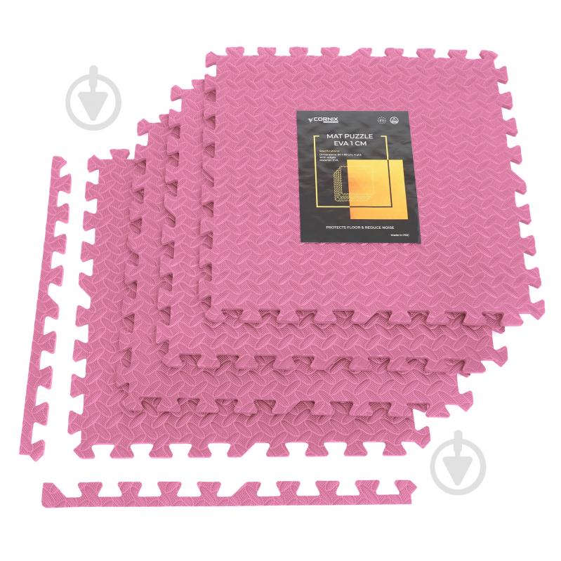 Коврик Cornix 120x120x1 cм Mat Puzzle EVA XR-0230 Pink розовый - фото 1