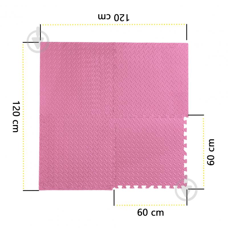 Килимок Cornix 120x120x1 см Mat Puzzle EVA XR-0230 Pink рожевий - фото 6