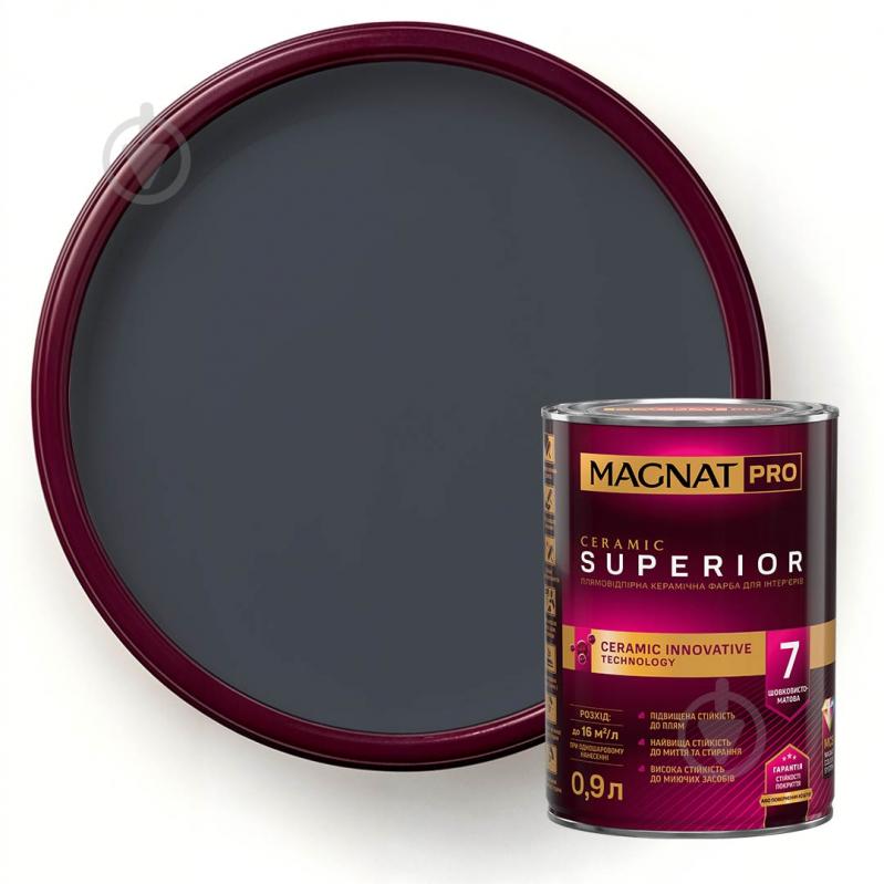 Фарба керамічна з колоруванням MAGNAT PRO Ceramic Superior 7 шовковистий мат NCS S 7005-R80B 0,9 л - фото 1