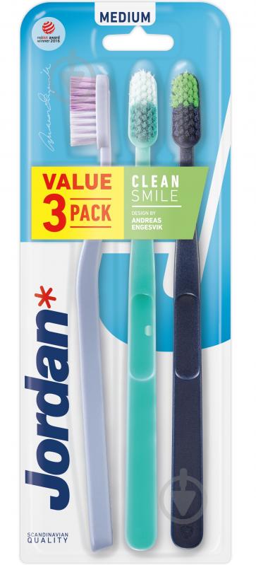 Зубна щітка Jordan Clean Smile Medium середньої жорсткості 3 шт. - фото 2