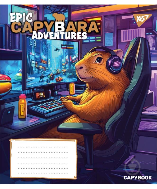 Зошит шкільний Epic Capybara А5 18 аркушів у клітинку YES - фото 3
