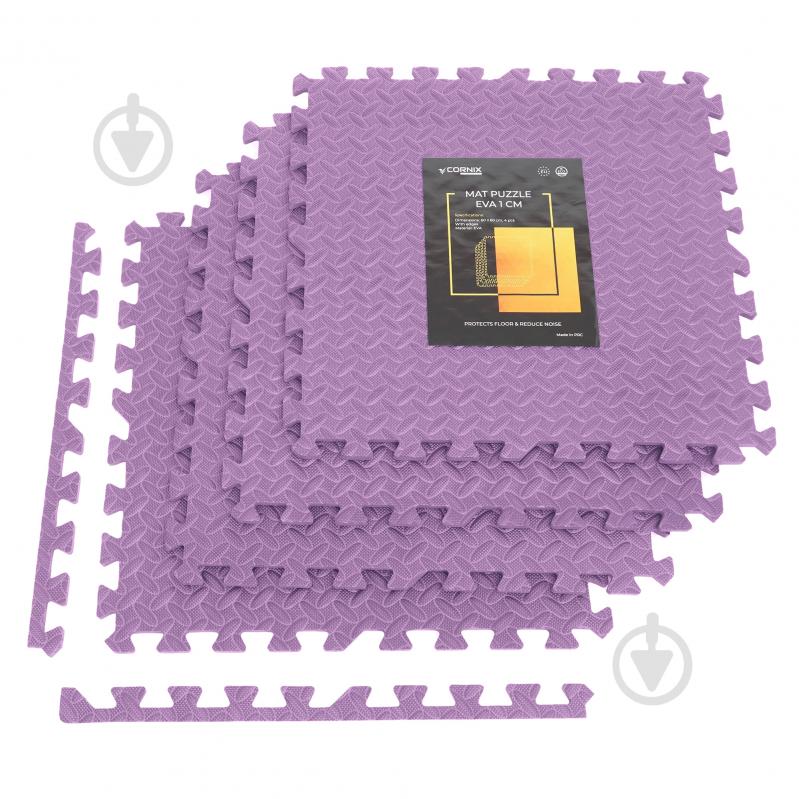 Килимок Cornix 120x120x1 см Mat Puzzle EVA XR-0232 Purple фіолетовий - фото 1