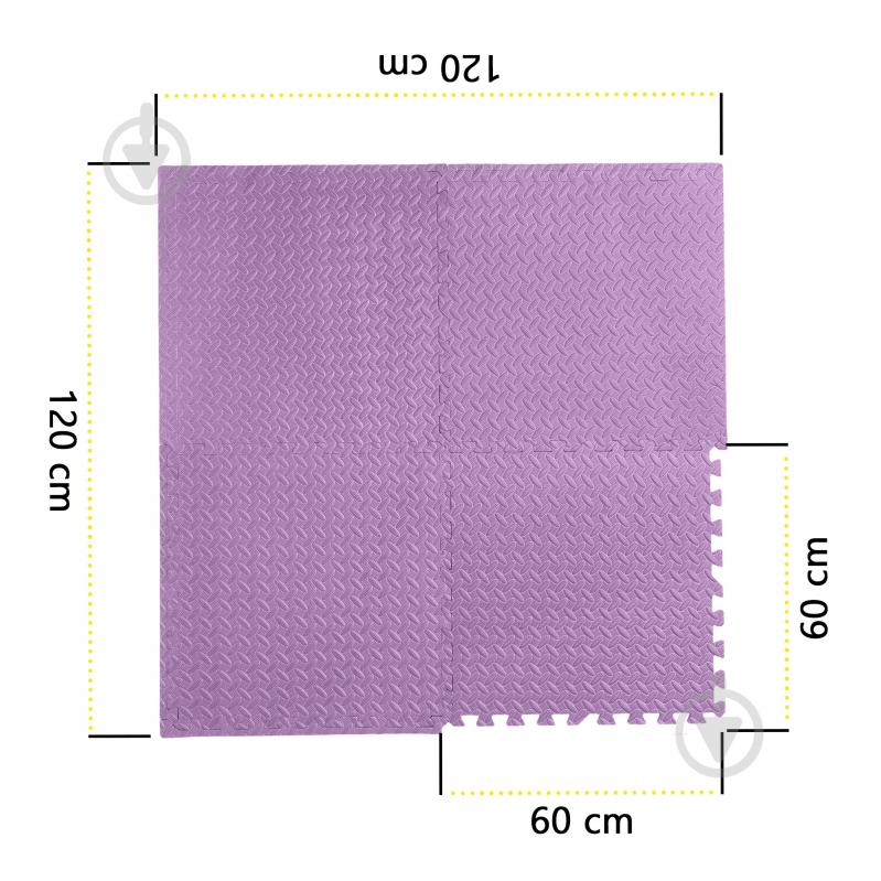 Килимок Cornix 120x120x1 см Mat Puzzle EVA XR-0232 Purple фіолетовий - фото 6