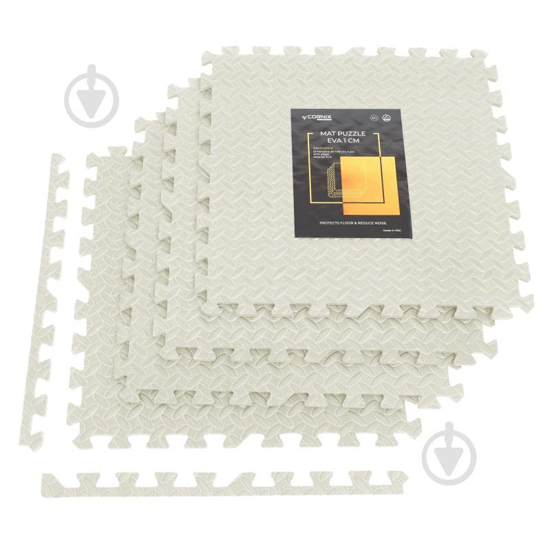 Килимок Cornix 120x120x1 см Mat Puzzle EVA XR-0231 Cream сірий - фото 1