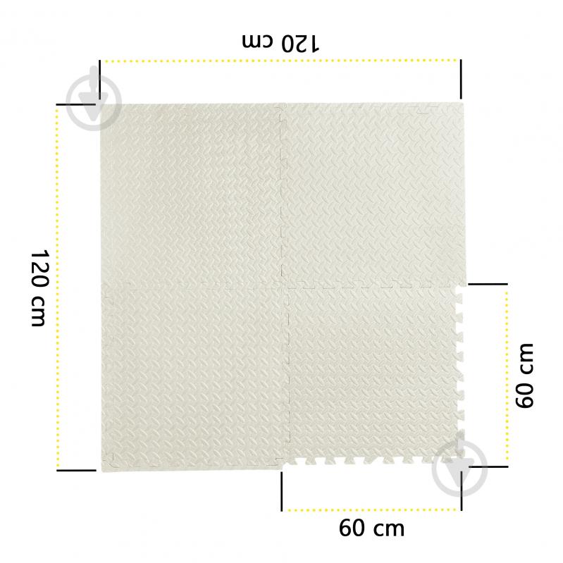 Килимок Cornix 120x120x1 см Mat Puzzle EVA XR-0231 Cream сірий - фото 2