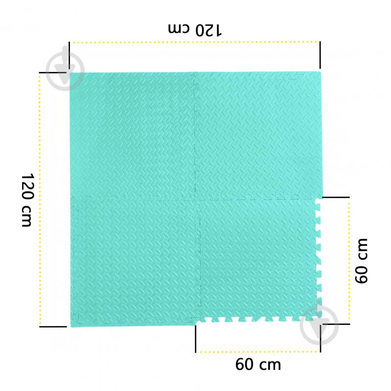 Коврик Cornix 120x120x1 cм Mat Puzzle EVA XR-0234 Mint коралловый - фото 4