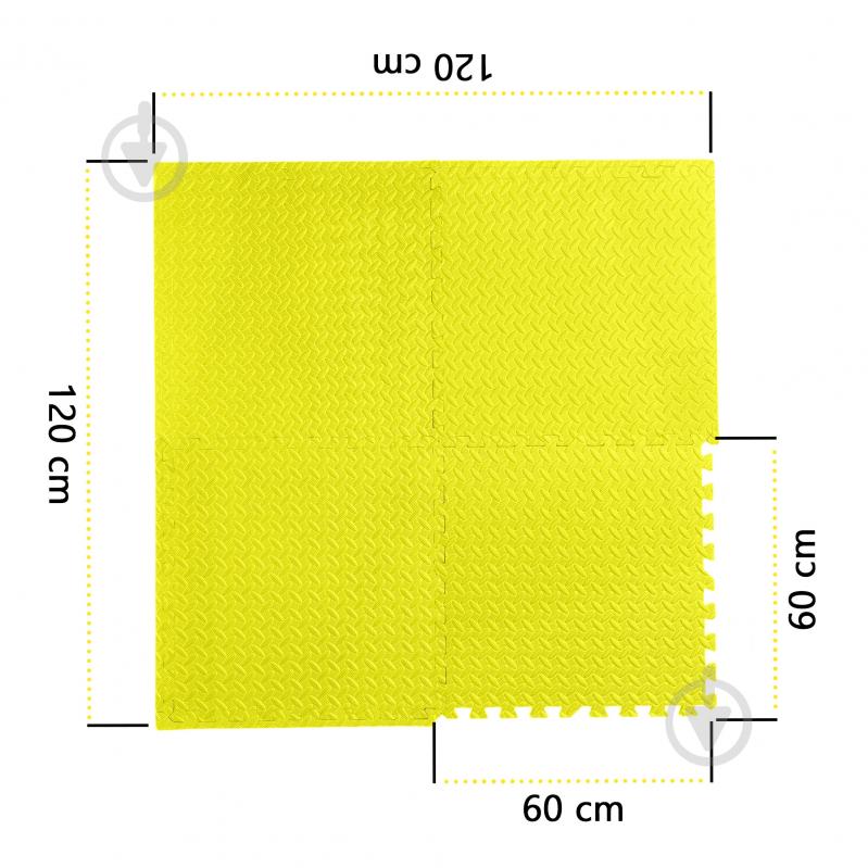 Килимок Cornix 120x120x1 см Mat Puzzle EVA XR-0236 Yellow жовтий - фото 3