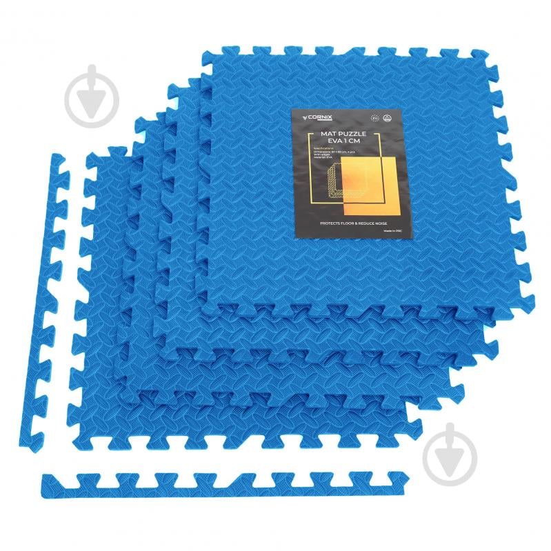 Коврик Cornix 120x120x1 cм Mat Puzzle EVA XR-0237 Blue синий - фото 1