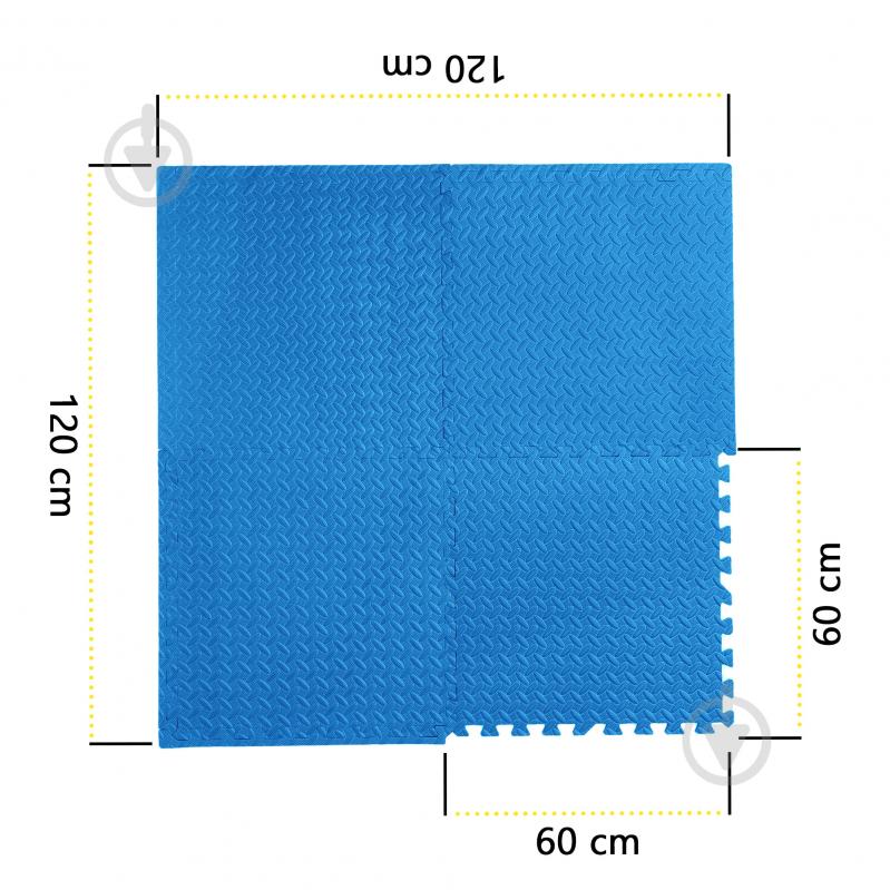 Коврик Cornix 120x120x1 cм Mat Puzzle EVA XR-0237 Blue синий - фото 3