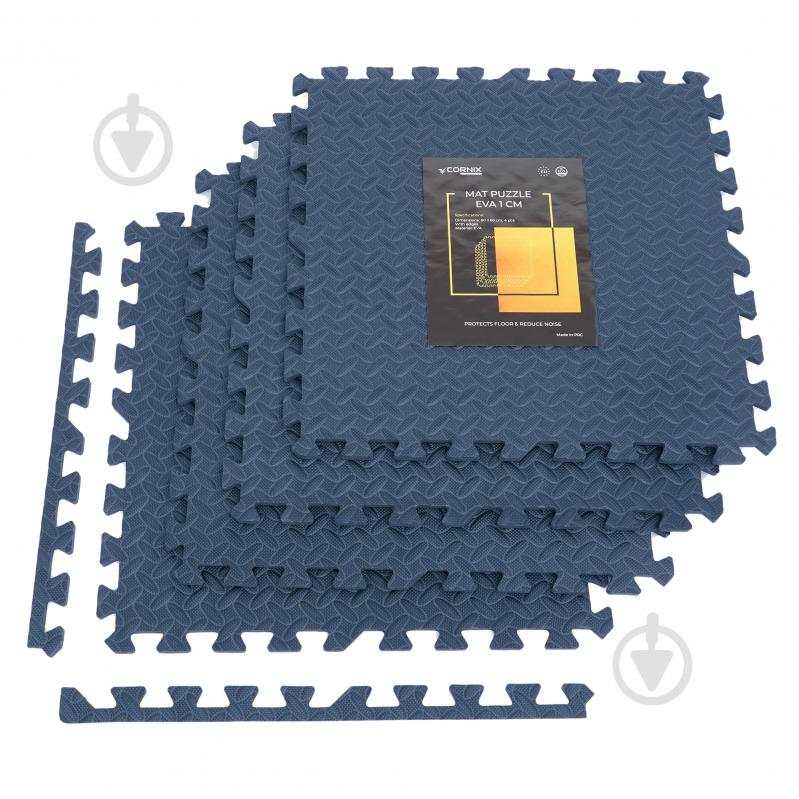 Коврик Cornix 120x120x1 cм Mat Puzzle EVA XR-0239 Navy Blue голубой - фото 1