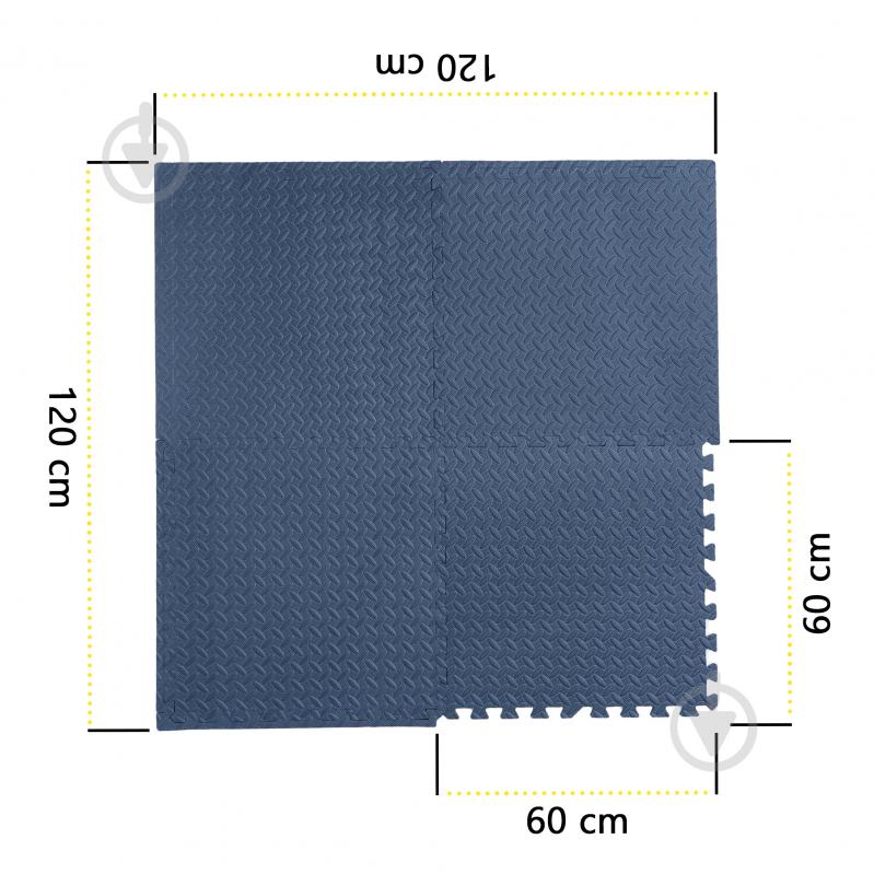 Коврик Cornix 120x120x1 cм Mat Puzzle EVA XR-0239 Navy Blue голубой - фото 3