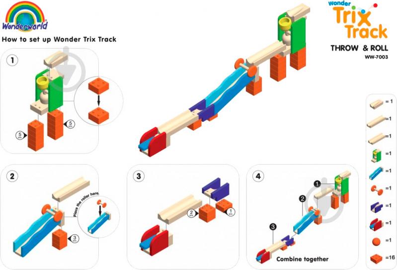 Конструктор деревянный Wonderworld TRIX TRACK Катись и падай WW-7003 - фото 2
