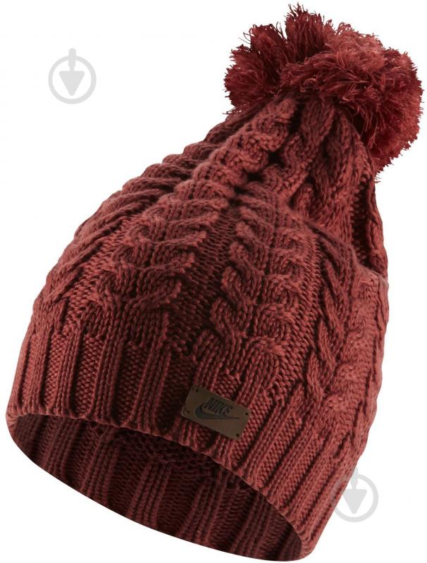 Шапка Nike Knit Pom Beanie CI3650-661 р.one size red - фото 1