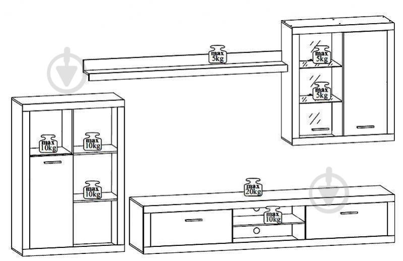 Набор Сансет BRW Україна дуб сонома - фото 3 Набор Сансет BRW Україна дуб сонома - фото 3