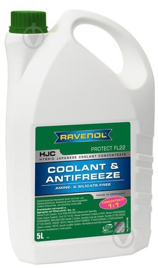 Антифриз RAVENOL RAV HJC FL22 CONC 5 л зелений - фото 1