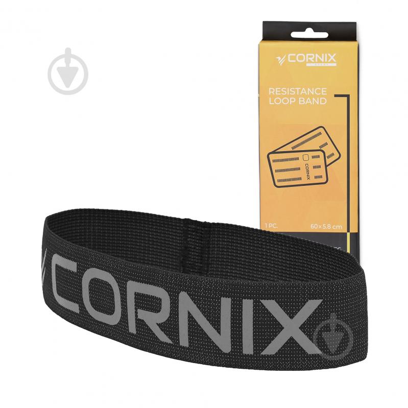 Резинка для фитнеса Cornix из ткани Cornix Loop Band 14-18 кг XR-0140 черный - фото 1