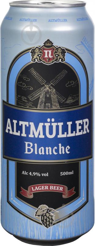 Пиво Altmuller Blanche светлое ж/б 4,9% 0,5 л - фото 1