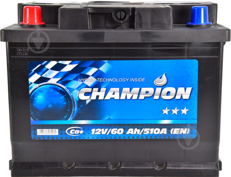 Аккумулятор автомобильный Champion 60Ah 510A 12V «+» слева (CHB60-1) - фото 1