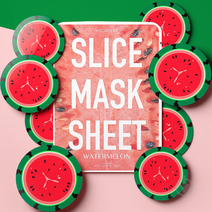 Маска для лица Kocostar Slice Mask Sheet Watermelon 20 мл 6 шт. - фото 2