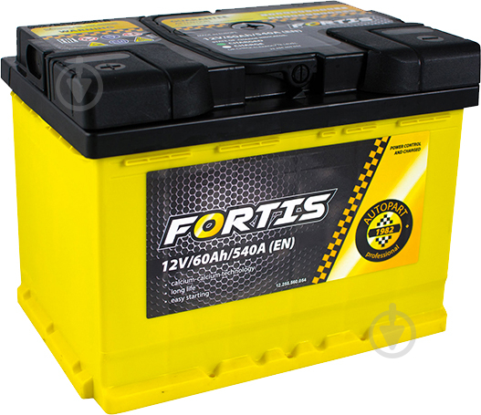 Аккумулятор автомобильный Fortis 60Ah 540A 12V «+» слева (FRT60-01) - фото 1