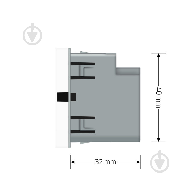 Механизм розетки USB без заземления Livolo C7 IP20 белый VL-FCUA18W.UC18W-2WP - фото 6