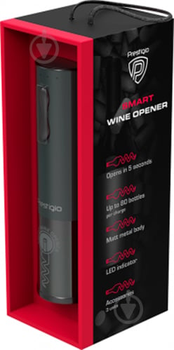 Штопор електричний Prestigio Bolsena Smart Wine Opener Black (PWO101BK_EN) - фото 6