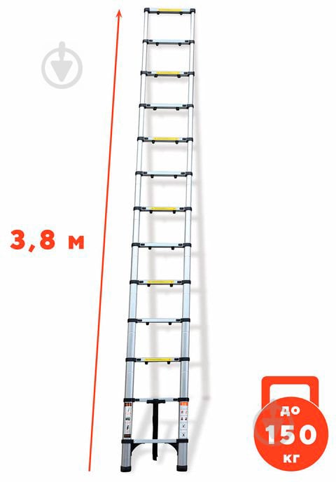 Драбина телескопічна DNIPRO-М TL-138 3.8 м (81024003) - фото 3