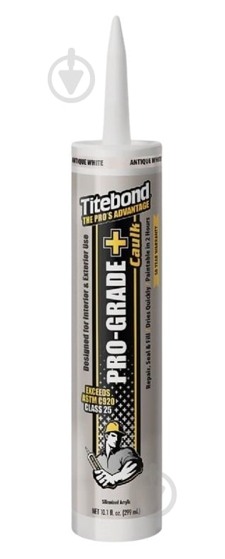 Герметик силиконизированный акрилово-латексный Titebond PRO GRADE PLUS 8471 античный белый 300 мл - фото 1