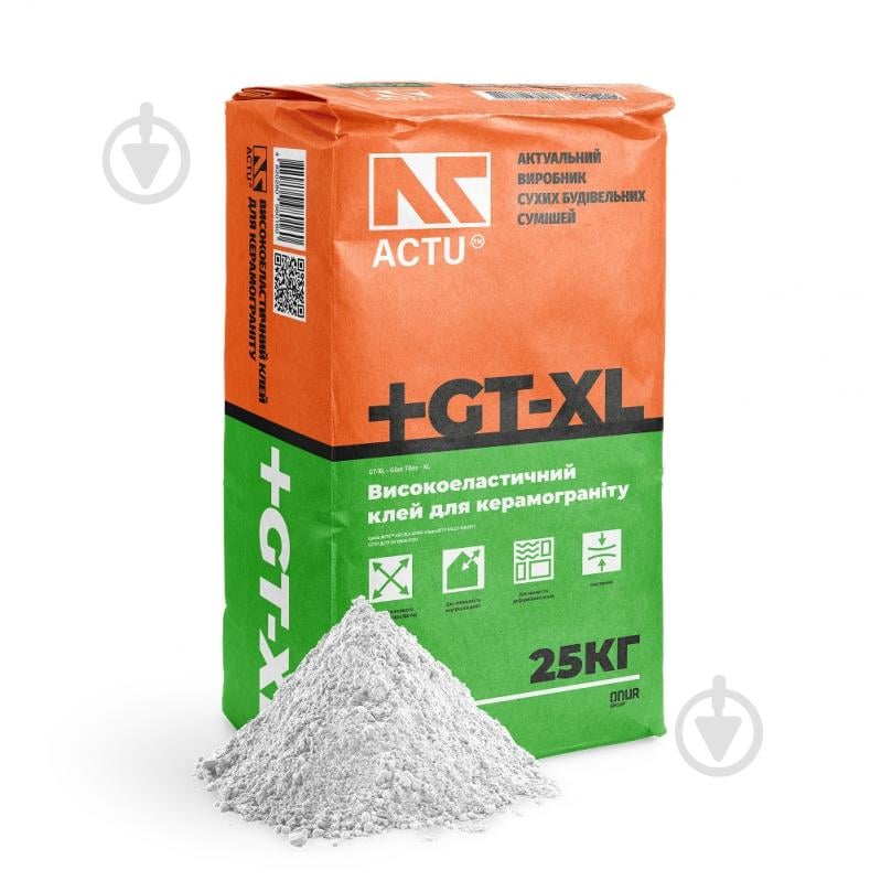 Клей для плитки ACTU «GT-XL» для плитки XL формату (до 180x180 см), Еластичний 25 кг - фото 1