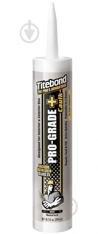 Герметик силіконізований акрилово-латексний Titebond PRO GRADE PLUS 8401 білий 300 мл - фото 1