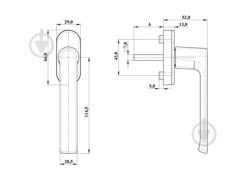 Ручка оконная WH 007/37 (33) RAL 9005 ASTEX - фото 3