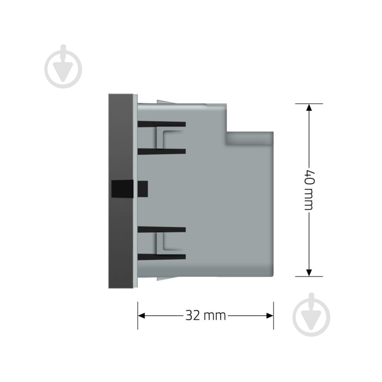 Механизм розетки USB без заземления Livolo C7 IP20 серый VL-FCUA18W.UC18W-2IP - фото 6