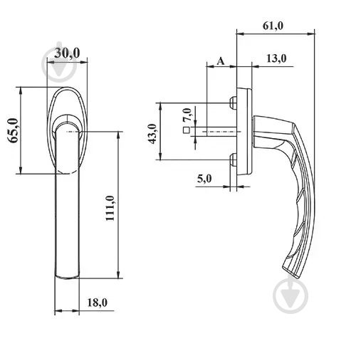 Ручка оконная WH 003/37 (33) RAL 7016 ASTEX - фото 4