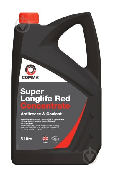 Антифриз COMMA SUPER LL RED KONC 5 л червоний - фото 1