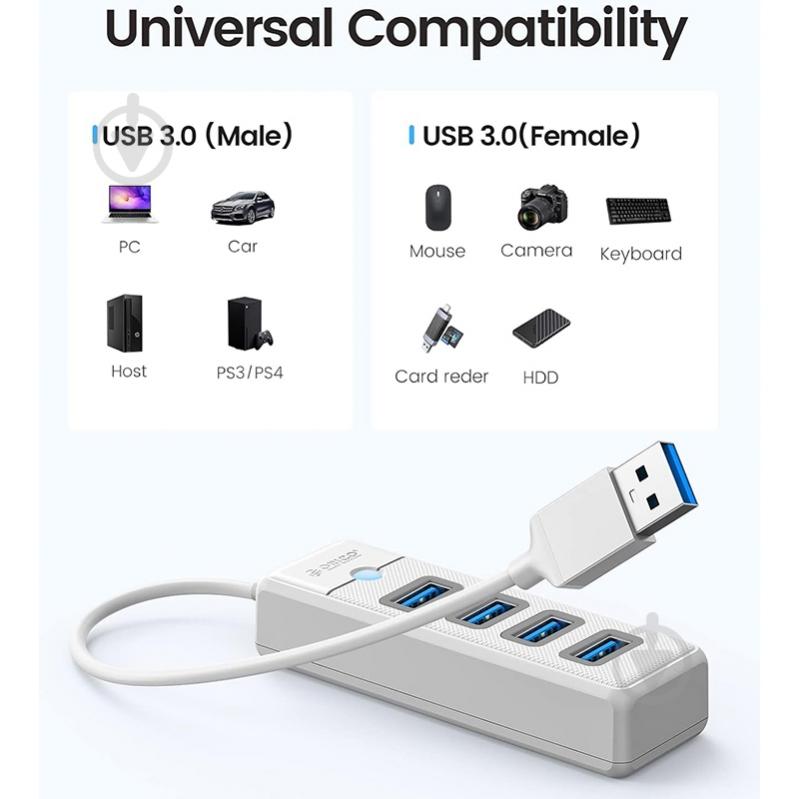 USB-хаб Orico PW4U-U3-015-WH-BP - фото 6 USB-хаб Orico PW4U-U3-015-WH-BP - фото 6