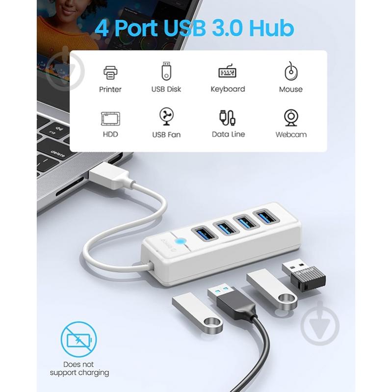 USB-хаб Orico PW4U-U3-015-WH-BP - фото 5 USB-хаб Orico PW4U-U3-015-WH-BP - фото 5