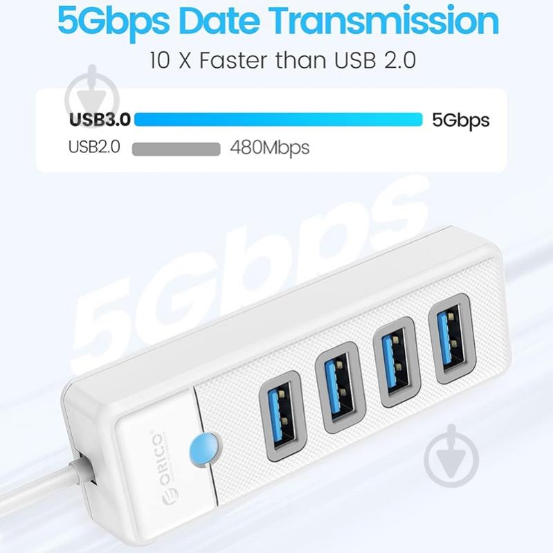 USB-хаб Orico PW4U-U3-015-WH-BP - фото 4 USB-хаб Orico PW4U-U3-015-WH-BP - фото 4