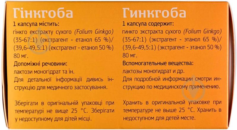Гинкгоба по 80 мг №60 (10х6) капсулы - фото 2