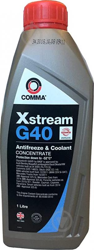 Антифриз COMMA XSTREAM G40 KONC. 1L від -35 до +108 1 л фіолетовий - фото 1