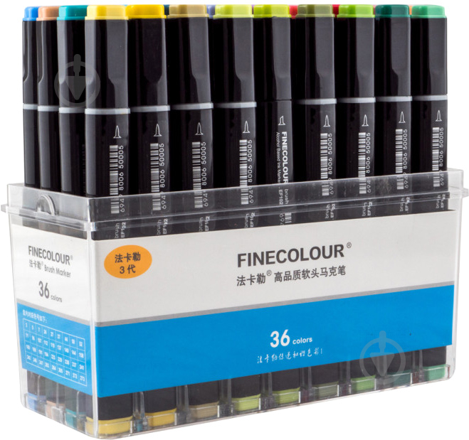 Набір двосторонніх маркерів FINECOLOUR Brush 36 кольорів EF102-TB36 різнокольоровий - фото 4