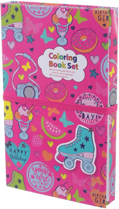 Набор раскраска Birthday girl и карандаши цветные 10 шт. - фото 2