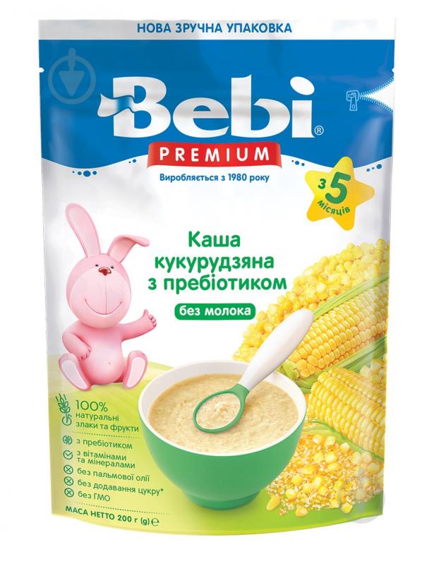 Каша безмолочная Bebi от 5 месяцев Premium Кукурузная с пребиотиком 200 г - фото 1