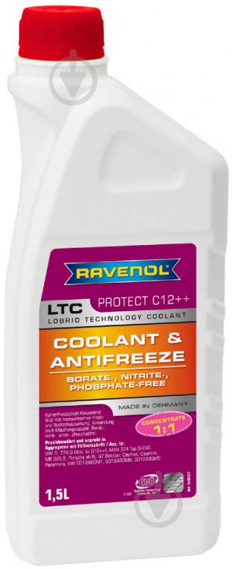 Антифриз RAVENOL RAV LTC C12++ CONC 1,5 л фіолетовий - фото 1