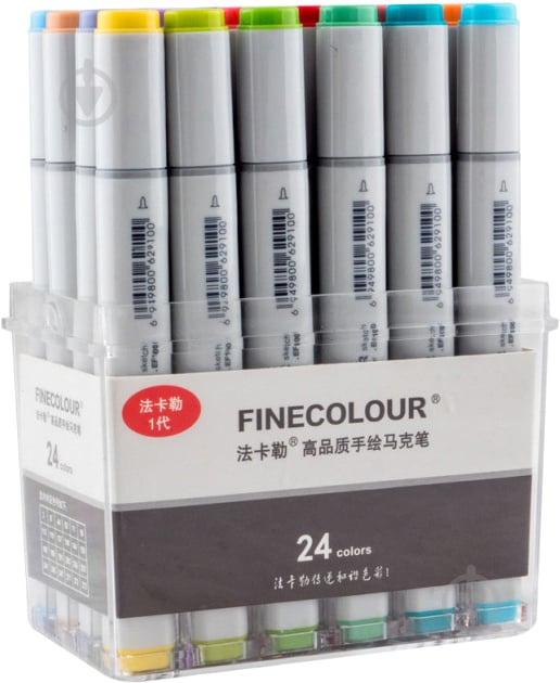 Набір двосторонніх маркерів FINECOLOUR Sketchmarker 24 кольори EF100-TB24 різнокольоровий - фото 4