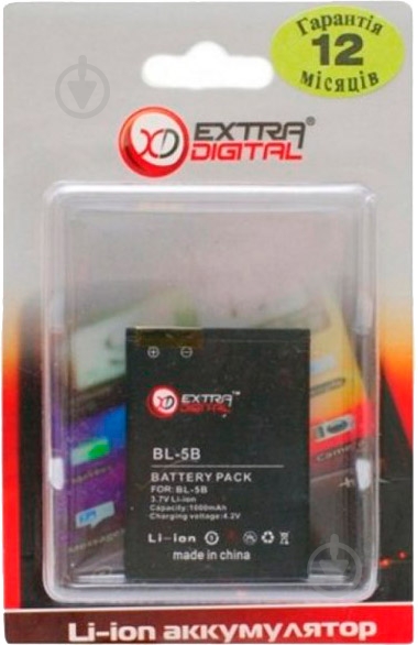 Аккумулятор EXTRADIGITAL Nokia BL-5B 1000 мА/ч (BMN6272) - фото 3