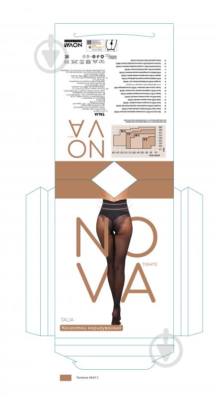 Колготки жіночі Nova Talia 40 den р. 4 чорний - фото 2
